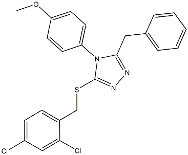 4-{3-benzyl-5-[(2,4-dichlorobenzyl)sulfanyl]-4H-1,2,4-triazol-4-yl}phenyl methyl ether Struktur