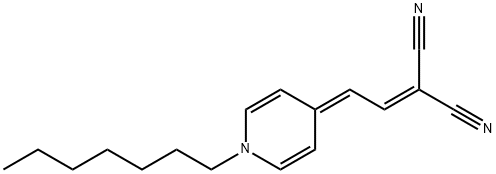 2-[2-(1-heptylpyridin-4(1H)-ylidene)ethylidene]malononitrile Struktur