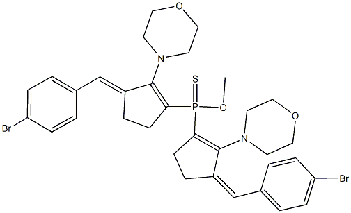 O-methyl bis[3-(4-bromobenzylidene)-2-(4-morpholinyl)-1-cyclopenten-1-yl]phosphinothioate Struktur