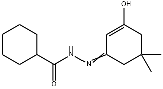 N'-(3-hydroxy-5,5-dimethyl-2-cyclohexen-1-ylidene)cyclohexanecarbohydrazide Struktur