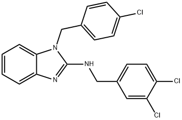 1-(4-chlorobenzyl)-N-(3,4-dichlorobenzyl)-1H-benzimidazol-2-amine Struktur