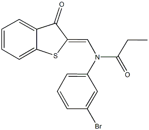 N-(3-bromophenyl)-N-[(3-oxo-1-benzothien-2(3H)-ylidene)methyl]propanamide Struktur