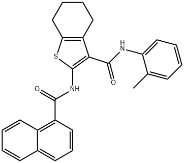 N-(2-methylphenyl)-2-(1-naphthoylamino)-4,5,6,7-tetrahydro-1-benzothiophene-3-carboxamide Struktur