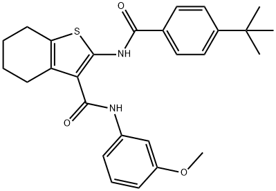 2-[(4-tert-butylbenzoyl)amino]-N-(3-methoxyphenyl)-4,5,6,7-tetrahydro-1-benzothiophene-3-carboxamide Struktur