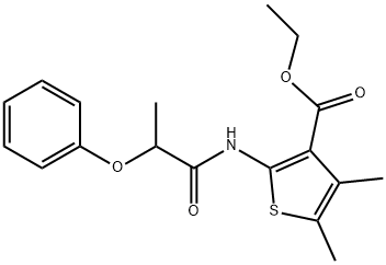 ethyl 4,5-dimethyl-2-[(2-phenoxypropanoyl)amino]-3-thiophenecarboxylate Struktur