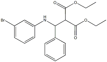 diethyl 2-[(3-bromoanilino)(phenyl)methyl]malonate Struktur