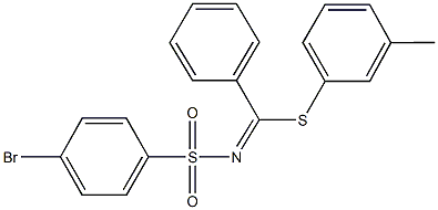 4-bromo-N-[[(3-methylphenyl)sulfanyl](phenyl)methylene]benzenesulfonamide Struktur