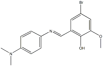 4-bromo-2-({[4-(dimethylamino)phenyl]imino}methyl)-6-methoxyphenol Struktur