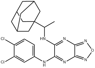 N-[1-(1-adamantyl)ethyl]-N-[6-(3,4-dichloroanilino)[1,2,5]oxadiazolo[3,4-b]pyrazin-5-yl]amine Struktur