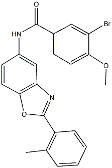 3-bromo-4-methoxy-N-[2-(2-methylphenyl)-1,3-benzoxazol-5-yl]benzamide Struktur