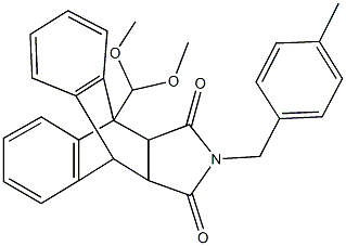 1-(dimethoxymethyl)-17-(4-methylbenzyl)-17-azapentacyclo[6.6.5.0~2,7~.0~9,14~.0~15,19~]nonadeca-2,4,6,9,11,13-hexaene-16,18-dione Struktur