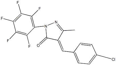 4-(4-chlorobenzylidene)-5-methyl-2-(2,3,4,5,6-pentafluorophenyl)-2,4-dihydro-3H-pyrazol-3-one Struktur