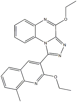 4-ethoxy-1-(2-ethoxy-8-methyl-3-quinolinyl)[1,2,4]triazolo[4,3-a]quinoxaline Struktur