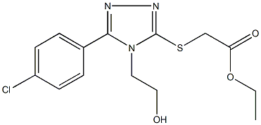 ethyl {[5-(4-chlorophenyl)-4-(2-hydroxyethyl)-4H-1,2,4-triazol-3-yl]sulfanyl}acetate Struktur