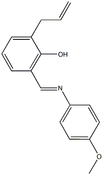 2-allyl-6-{[(4-methoxyphenyl)imino]methyl}phenol Struktur