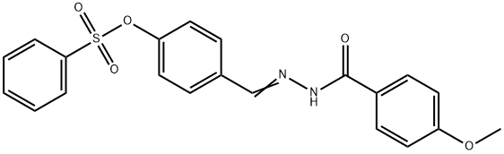 4-[2-(4-methoxybenzoyl)carbohydrazonoyl]phenyl benzenesulfonate Struktur