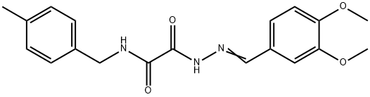 2-[2-(3,4-dimethoxybenzylidene)hydrazino]-N-(4-methylbenzyl)-2-oxoacetamide Struktur