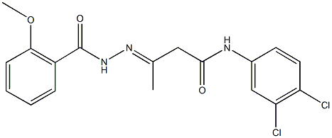 N-(3,4-dichlorophenyl)-3-[(2-methoxybenzoyl)hydrazono]butanamide Struktur