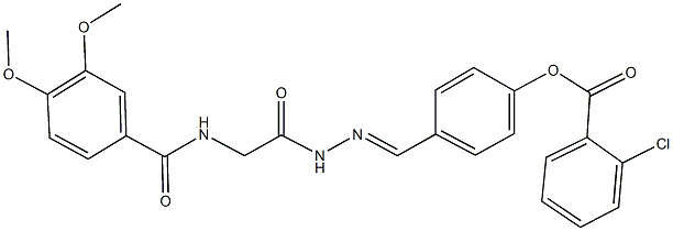 4-(2-{[(3,4-dimethoxybenzoyl)amino]acetyl}carbohydrazonoyl)phenyl 2-chlorobenzoate Struktur