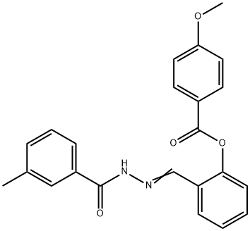 2-[2-(3-methylbenzoyl)carbohydrazonoyl]phenyl 4-methoxybenzoate Struktur