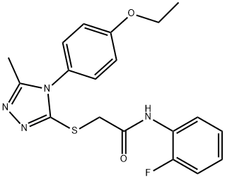 2-{[4-(4-ethoxyphenyl)-5-methyl-4H-1,2,4-triazol-3-yl]sulfanyl}-N-(2-fluorophenyl)acetamide Struktur