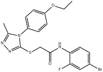 N-(4-bromo-2-fluorophenyl)-2-{[4-(4-ethoxyphenyl)-5-methyl-4H-1,2,4-triazol-3-yl]sulfanyl}acetamide Struktur