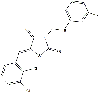 5-(2,3-dichlorobenzylidene)-2-thioxo-3-(3-toluidinomethyl)-1,3-thiazolidin-4-one Struktur