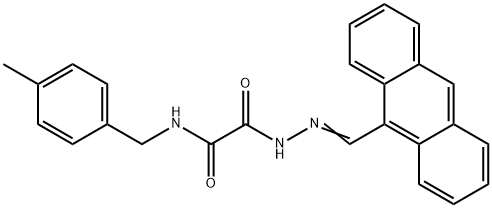 2-[2-(9-anthrylmethylene)hydrazino]-N-(4-methylbenzyl)-2-oxoacetamide Struktur