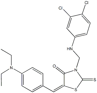 3-[(3,4-dichloroanilino)methyl]-5-[4-(diethylamino)benzylidene]-2-thioxo-1,3-thiazolidin-4-one Struktur