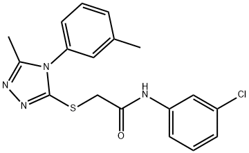 N-(3-chlorophenyl)-2-{[5-methyl-4-(3-methylphenyl)-4H-1,2,4-triazol-3-yl]sulfanyl}acetamide Struktur