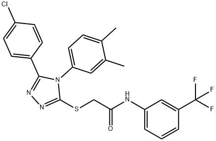 2-{[5-(4-chlorophenyl)-4-(3,4-dimethylphenyl)-4H-1,2,4-triazol-3-yl]sulfanyl}-N-[3-(trifluoromethyl)phenyl]acetamide Struktur