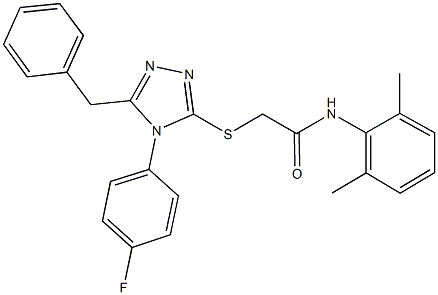 2-{[5-benzyl-4-(4-fluorophenyl)-4H-1,2,4-triazol-3-yl]sulfanyl}-N-(2,6-dimethylphenyl)acetamide Struktur