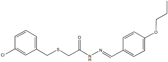 2-[(3-chlorobenzyl)sulfanyl]-N'-(4-propoxybenzylidene)acetohydrazide Struktur