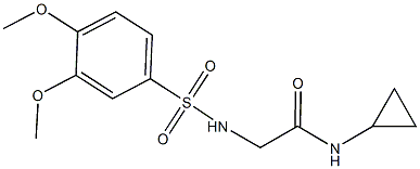 N-cyclopropyl-2-{[(3,4-dimethoxyphenyl)sulfonyl]amino}acetamide Struktur