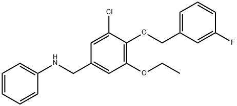 N-{3-chloro-5-ethoxy-4-[(3-fluorobenzyl)oxy]benzyl}-N-phenylamine Struktur