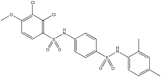 2,3-dichloro-N-{4-[(2,4-dimethylanilino)sulfonyl]phenyl}-4-methoxybenzenesulfonamide Struktur