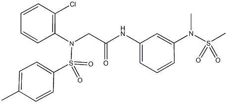 2-{2-chloro[(4-methylphenyl)sulfonyl]anilino}-N-{3-[methyl(methylsulfonyl)amino]phenyl}acetamide Struktur