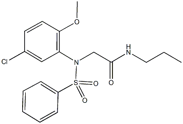 2-[5-chloro-2-methoxy(phenylsulfonyl)anilino]-N-propylacetamide Struktur