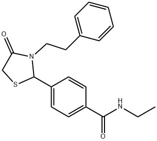 N-ethyl-4-[4-oxo-3-(2-phenylethyl)-1,3-thiazolidin-2-yl]benzamide Struktur