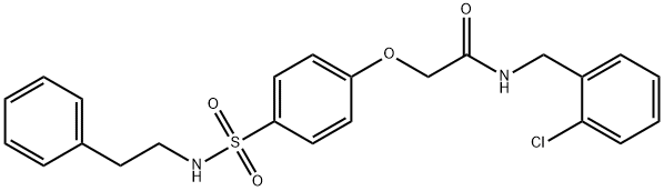 N-(2-chlorobenzyl)-2-(4-{[(2-phenylethyl)amino]sulfonyl}phenoxy)acetamide Struktur