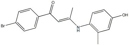 1-(4-bromophenyl)-3-(4-hydroxy-2-methylanilino)-2-buten-1-one Struktur