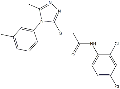 N-(2,4-dichlorophenyl)-2-{[5-methyl-4-(3-methylphenyl)-4H-1,2,4-triazol-3-yl]sulfanyl}acetamide Struktur