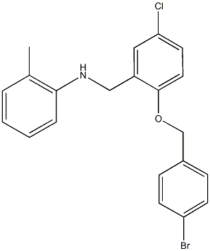 N-{2-[(4-bromobenzyl)oxy]-5-chlorobenzyl}-N-(2-methylphenyl)amine Struktur