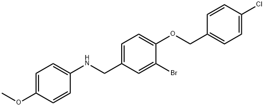 N-{3-bromo-4-[(4-chlorobenzyl)oxy]benzyl}-N-(4-methoxyphenyl)amine Struktur