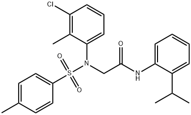 2-{3-chloro-2-methyl[(4-methylphenyl)sulfonyl]anilino}-N-(2-isopropylphenyl)acetamide Struktur