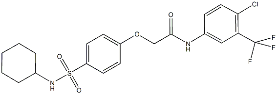 N-[4-chloro-3-(trifluoromethyl)phenyl]-2-{4-[(cyclohexylamino)sulfonyl]phenoxy}acetamide Struktur