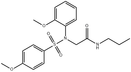 2-{2-methoxy[(4-methoxyphenyl)sulfonyl]anilino}-N-propylacetamide Struktur