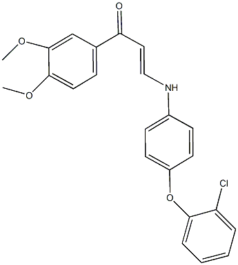 3-[4-(2-chlorophenoxy)anilino]-1-(3,4-dimethoxyphenyl)-2-propen-1-one Struktur