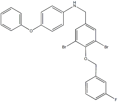 N-{3,5-dibromo-4-[(3-fluorobenzyl)oxy]benzyl}-N-(4-phenoxyphenyl)amine Struktur