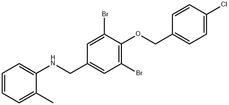 N-{3,5-dibromo-4-[(4-chlorobenzyl)oxy]benzyl}-N-(2-methylphenyl)amine Struktur